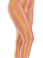 Patterned pantyhose, crochet net, colorful stripes